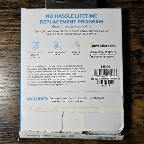 iPhone 14 & 14 Plus, Camera Lens Protector, NEW Tempered Glass, AT&T Warranty - Picture 2 of 3